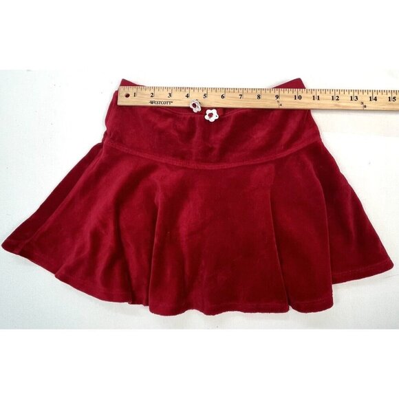GYMBOREE Girls SIZE 7 Red Flower Velour SKORT Skirt Fall 2009 Holiday Panda EUC - Picture 4 of 7